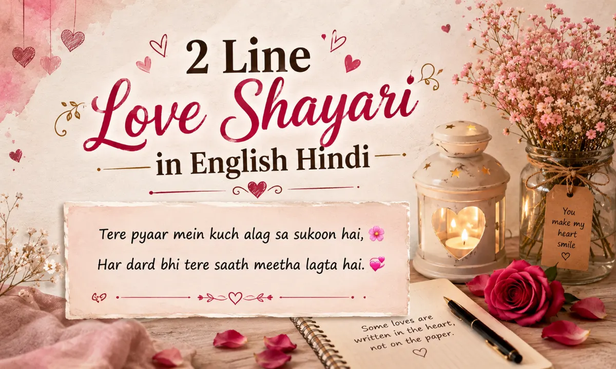 2 Line Love Shayari in English Hindi