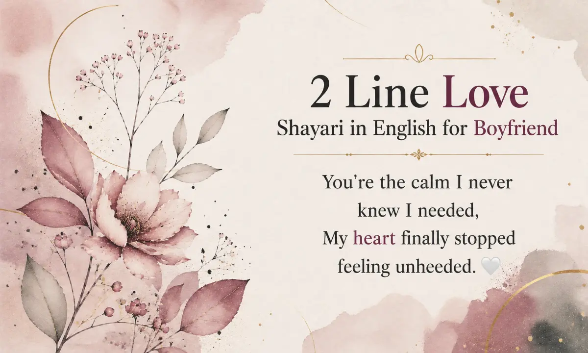 2 Line Love Shayari in English for Boyfriend