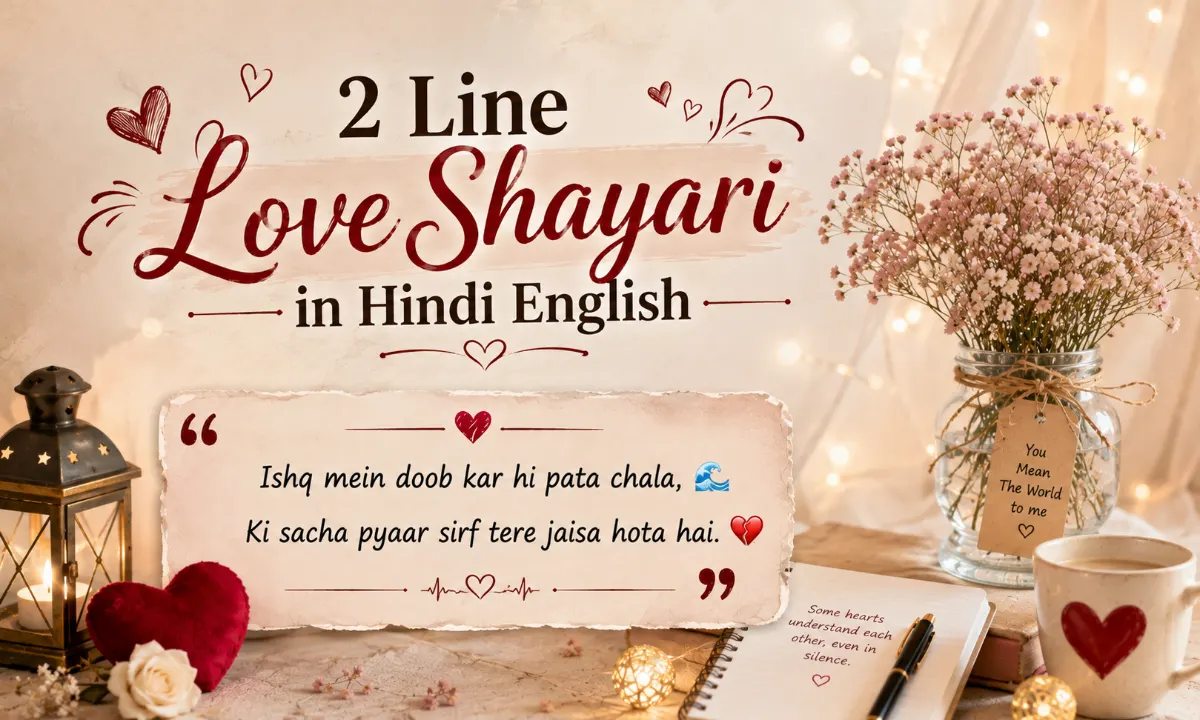 2 Line Love Shayari in Hindi English