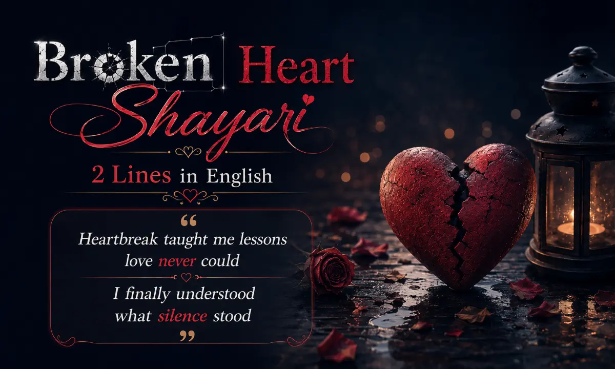 Broken Heart Shayari 2 Lines in English