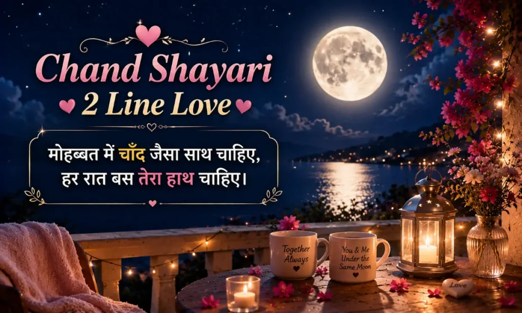 Chand Shayari 2 Line Love