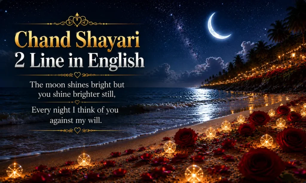 Chand Shayari 2 Line in English
