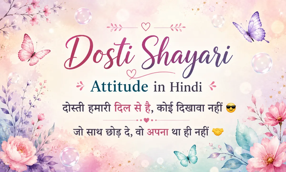 Dosti Shayari Attitude in Hindi