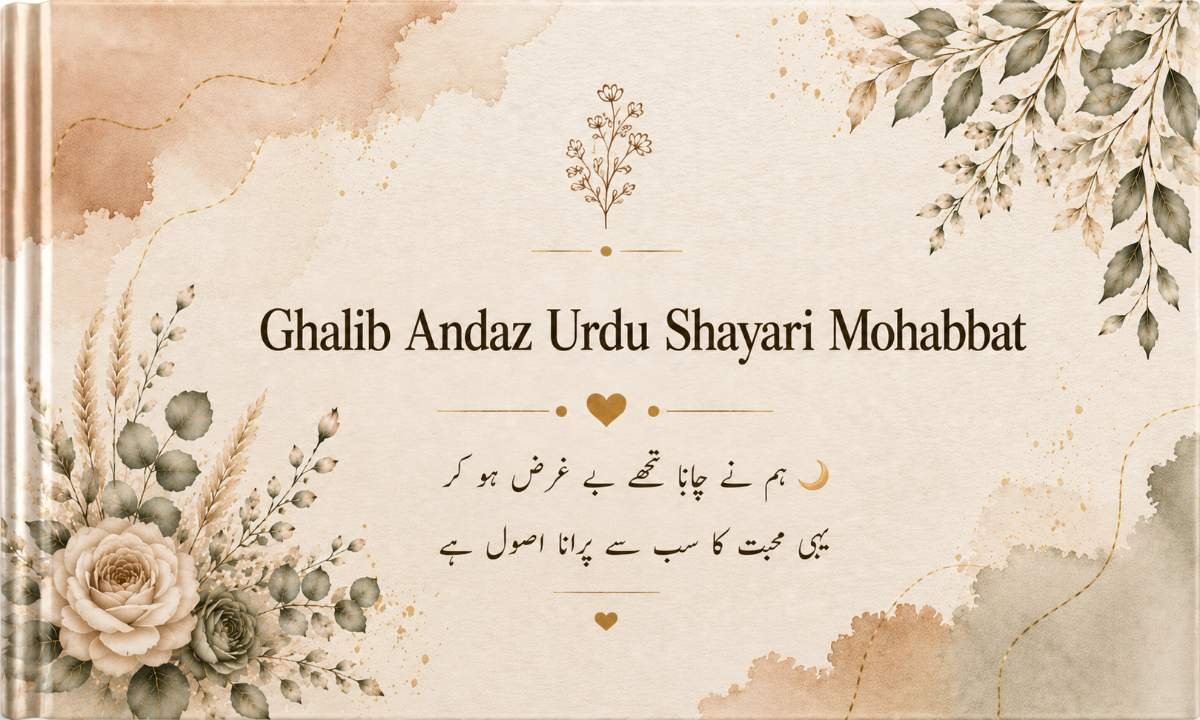 Ghalib Andaz Urdu Shayari Mohabbat