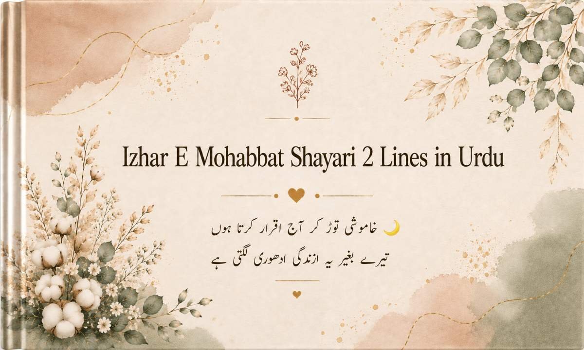 Izhar E Mohabbat Shayari 2 Lines in Urdu
