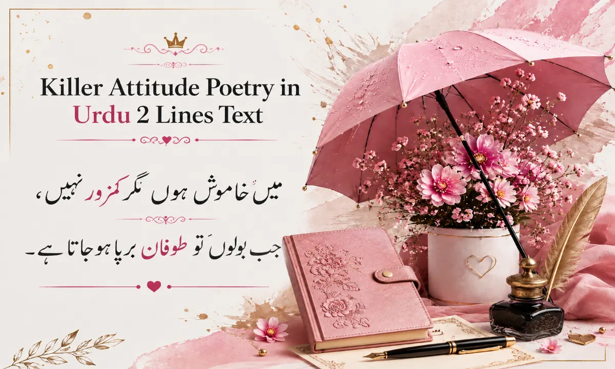 Killer Attitude Poetry in Urdu 2 Lines Text