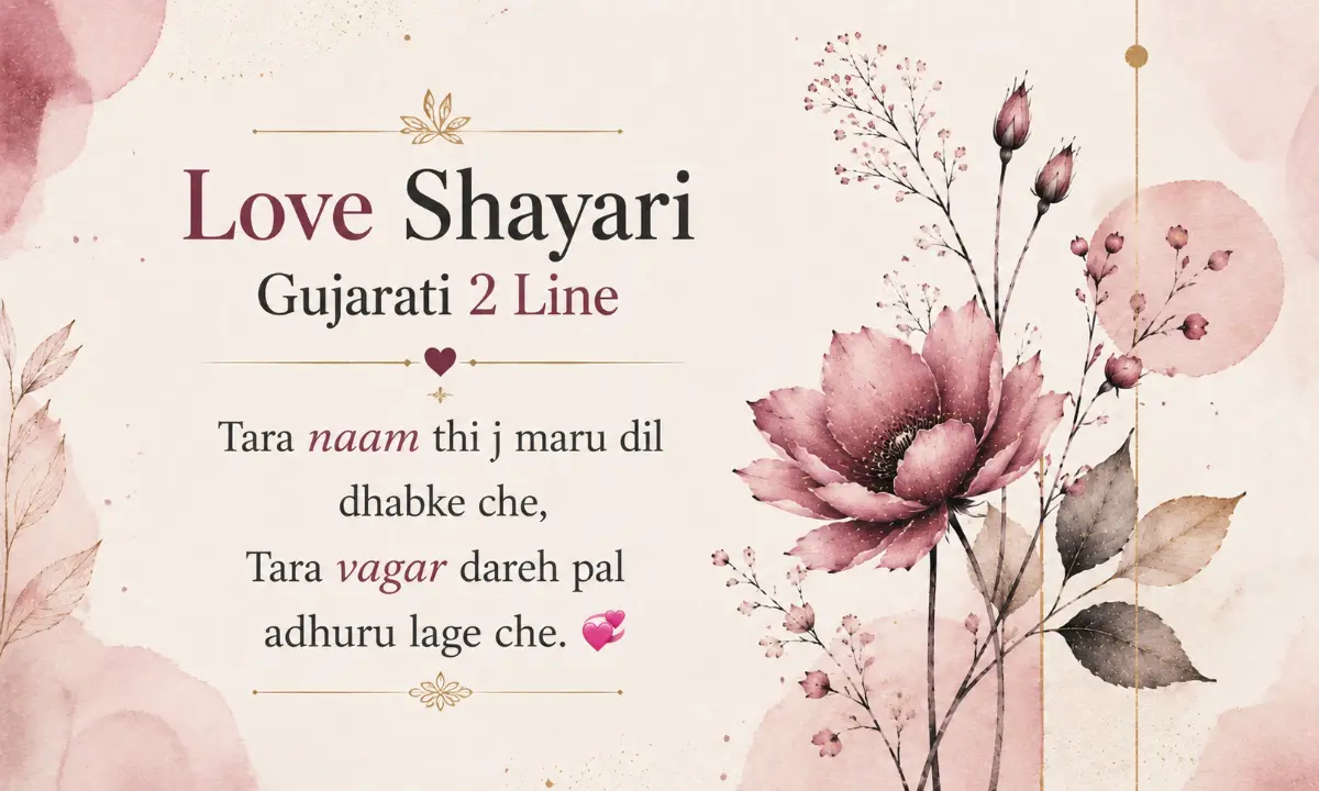 Love Shayari Gujarati 2 Line