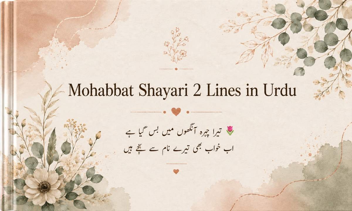 Mohabbat Shayari 2 Lines in Urdu