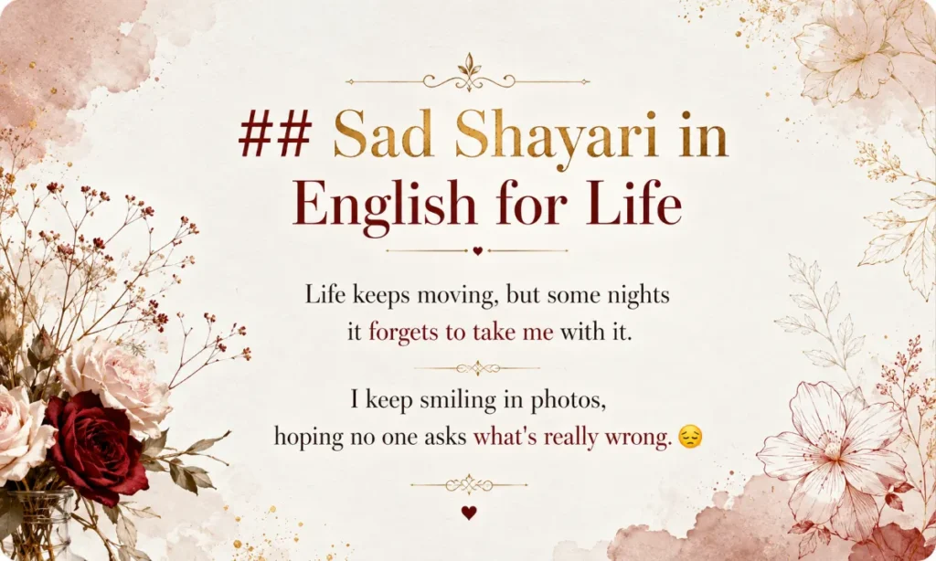 Sad Shayari in English for Life