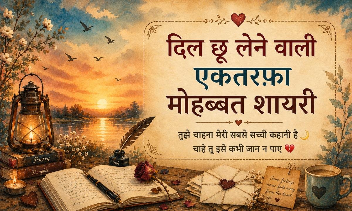 दिल छू लेने वाली एकतरफ़ा मोहब्बत शायरी