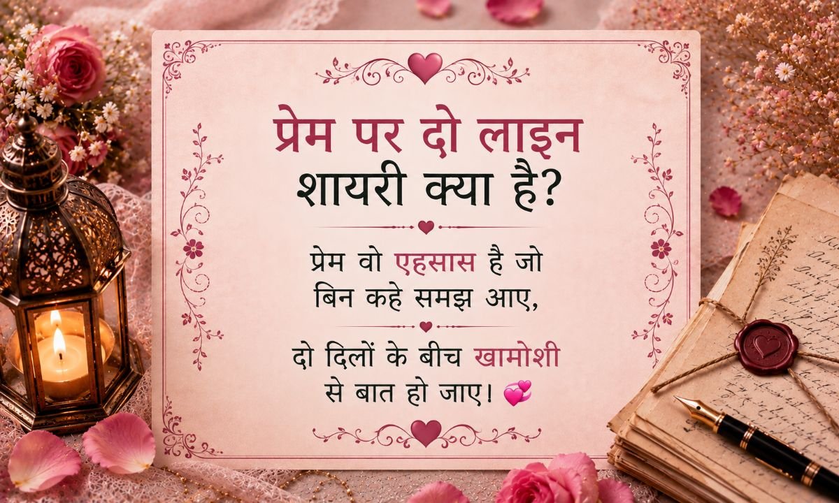 प्रेम पर दो लाइन शायरी क्या है?