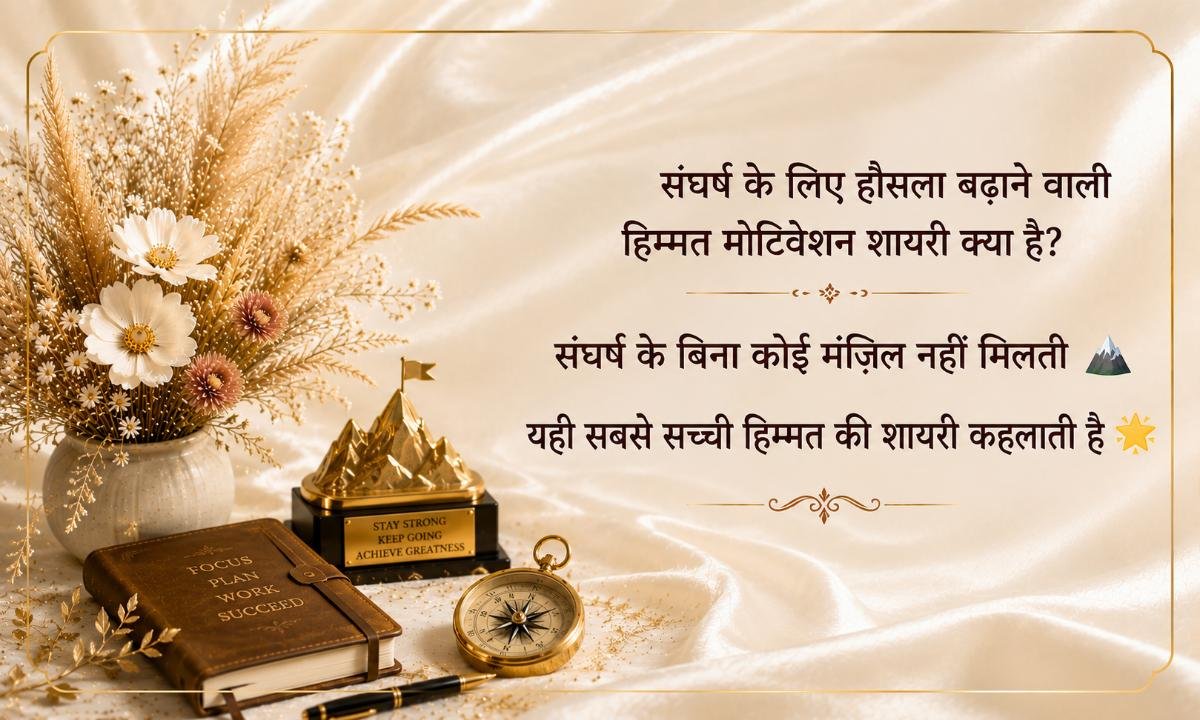 संघर्ष के लिए हौसला बढ़ाने वाली हिम्मत मोटिवेशन शायरी क्या है?