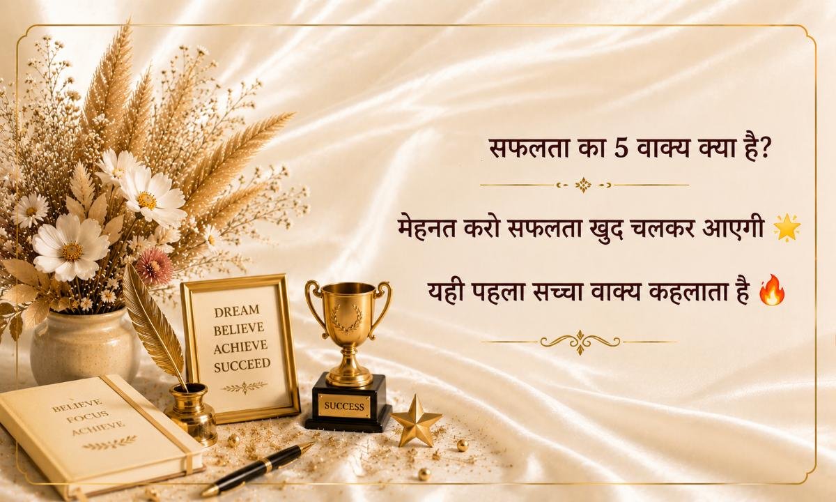 सफलता का 5 वाक्य क्या है?