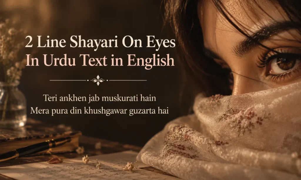 2 Line Shayari On Eyes In Urdu Text in English