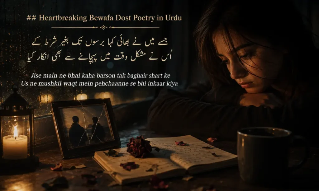 Heartbreaking Bewafa Dost Poetry in Urdu