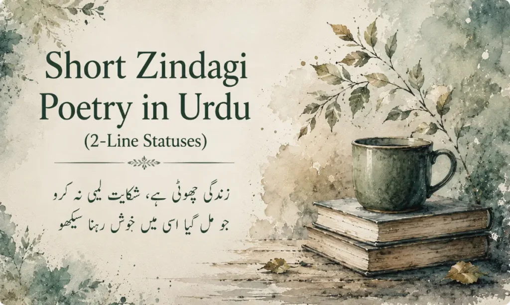 Short Zindagi Poetry in Urdu (2-Line Statuses)