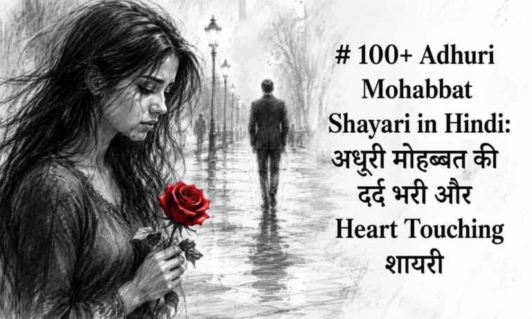 100+ Adhuri Mohabbat Shayari in Hindi अधूरी मोहब्बत की दर्द भरी और Heart Touching शायरी