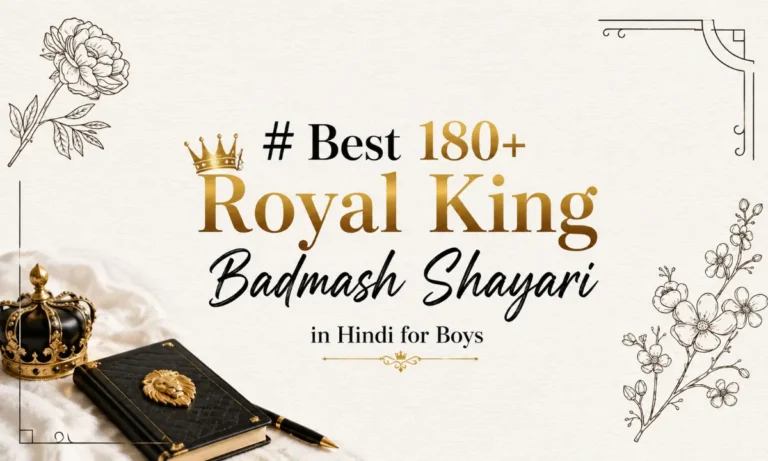Best 180+ Royal King Badmash Shayari in Hindi for Boys