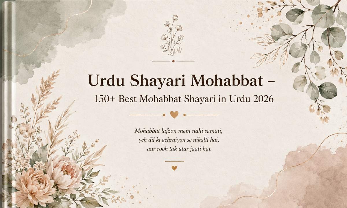 Urdu Shayari Mohabbat – 150+ Best Mohabbat Shayari in Urdu 2026