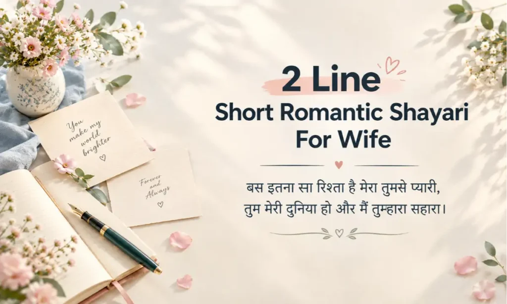 2 Line Short Romantic Shayari For Wife