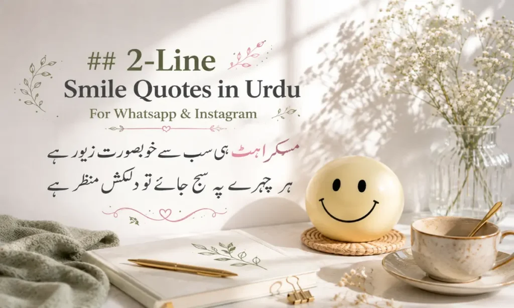 2-Line Smile Quotes in Urdu For Whatsapp & Instagram