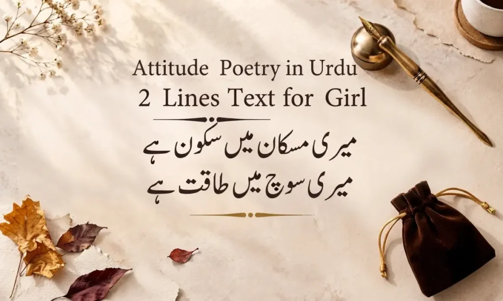 Attitude Poetry in Urdu 2 Lines Text for Girl