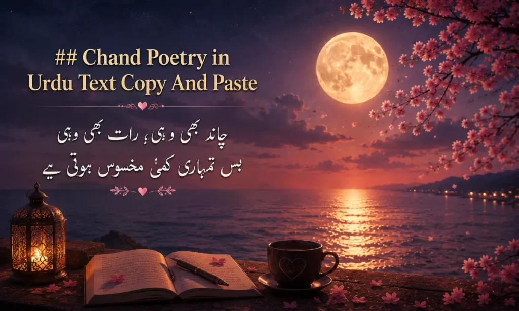 Chand Poetry in Urdu Text Copy And Paste