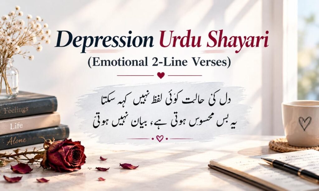 Depression Urdu Shayari (Emotional 2-Line Verses)