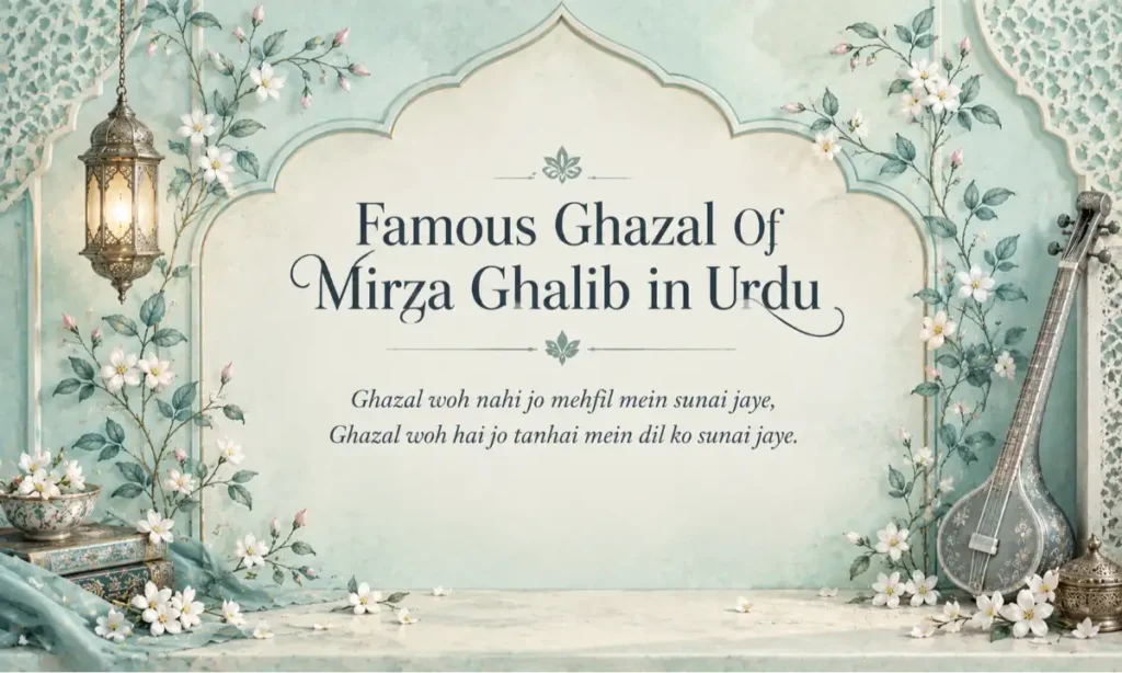Famous Ghazal Of Mirza Ghalib in Urdu