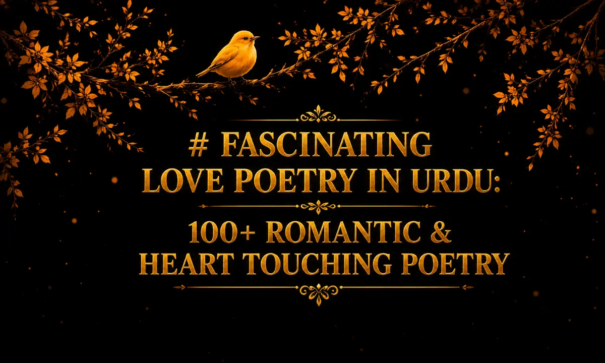 Love Poetry in Urdu carries a certain magic that few other languages can match. There is something about the way Urdu shers curve around longing, distance, and devotion that makes every heart feel understood. When words become too heavy to speak, a single beautifully crafted couplet can say what silence never could. That is the true beauty of Urdu romantic poetry: it speaks softly, yet it lingers long after you've read it. This collection brings together more than 100 handpicked verses of Love Poetry in Urdu, ranging from deep romantic shayari to tender heart touching poetry that mirrors real emotions. You will find lines about first love, quiet heartbreak, unspoken feelings, and the kind of devotion that grows stronger with time. Alongside classic Urdu love shayari, there are also fresh, modern expressions for readers who want something relatable to today's relationships. Every sher here is chosen with care, keeping the rhythm, emotion, and depth that Urdu poetry is known for. Whether you are searching for the perfect words to express love, healing lines for a broken heart, or simply enjoy losing yourself in beautiful Urdu poetry, this collection has something for every mood. So take your time, read slowly, and let these verses of love poetry in Urdu remind you why this language has always been the truest voice of the heart.