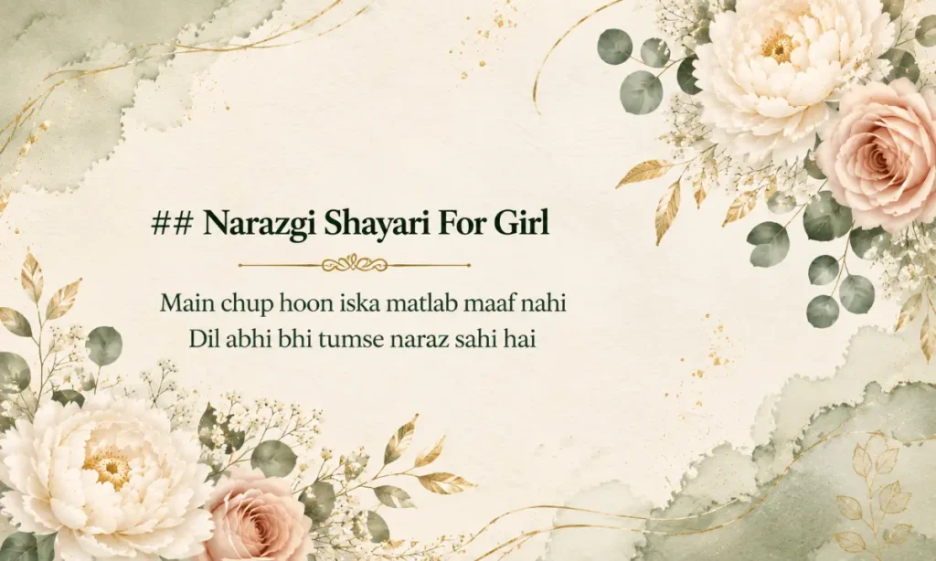 Narazgi Shayari For Girl