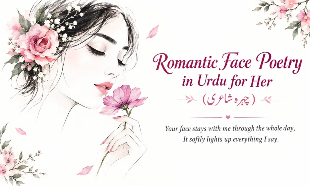 Romantic Face Poetry in Urdu for Her (چہرہ شاعری)