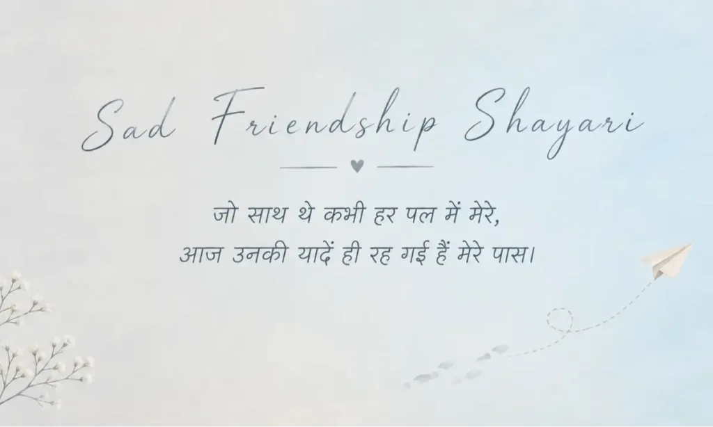 Sad Friendship Shayari