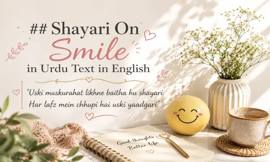Shayari On Smile in Urdu Text in English