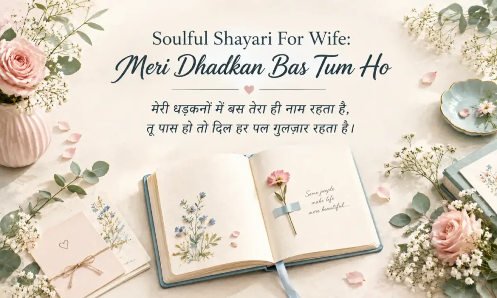 Soulful Shayari For Wife Meri Dhadkan Bas Tum Ho