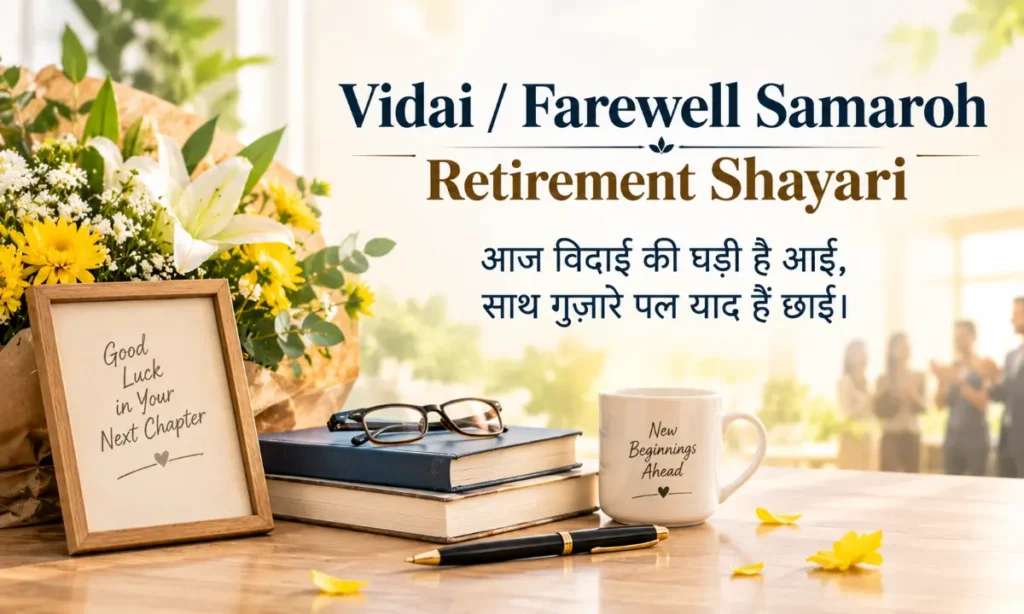 Vidai : Farewell Samaroh Retirement Shayari