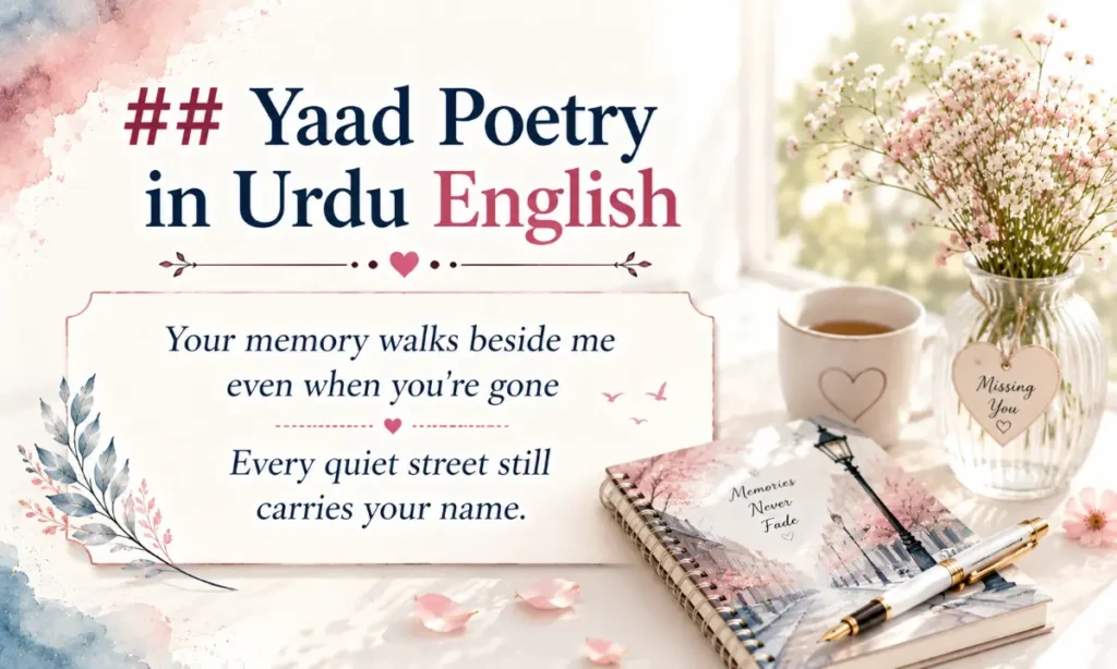 Yaad Poetry in Urdu English
