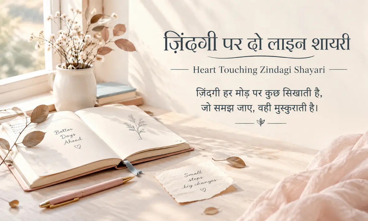 जिंदगी पर दो लाइन शायरी | Heart Touching Zindagi Shayari