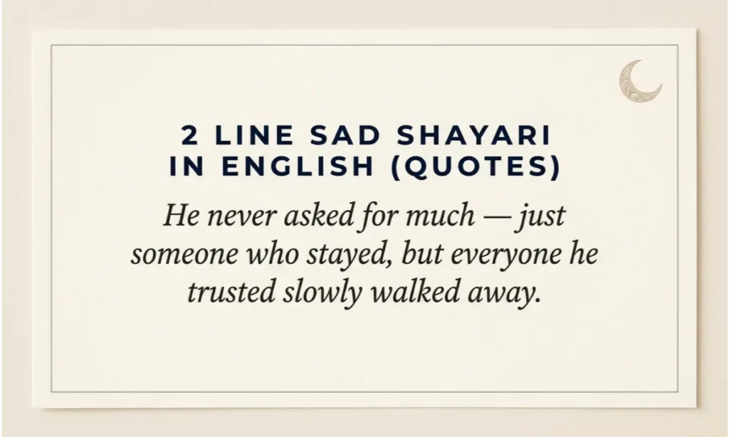 2 Line Sad Shayari In English (Quotes)