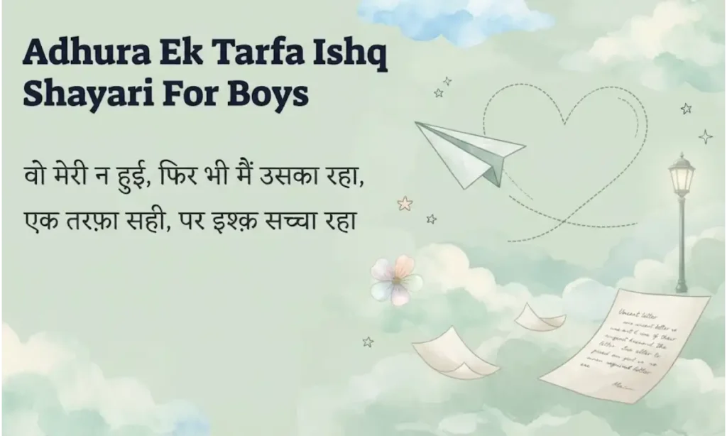 Adhura Ek Tarfa Ishq Shayari For Boys