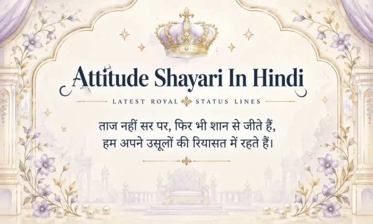Attitude Shayari In Hindi Latest Royal Status Lines