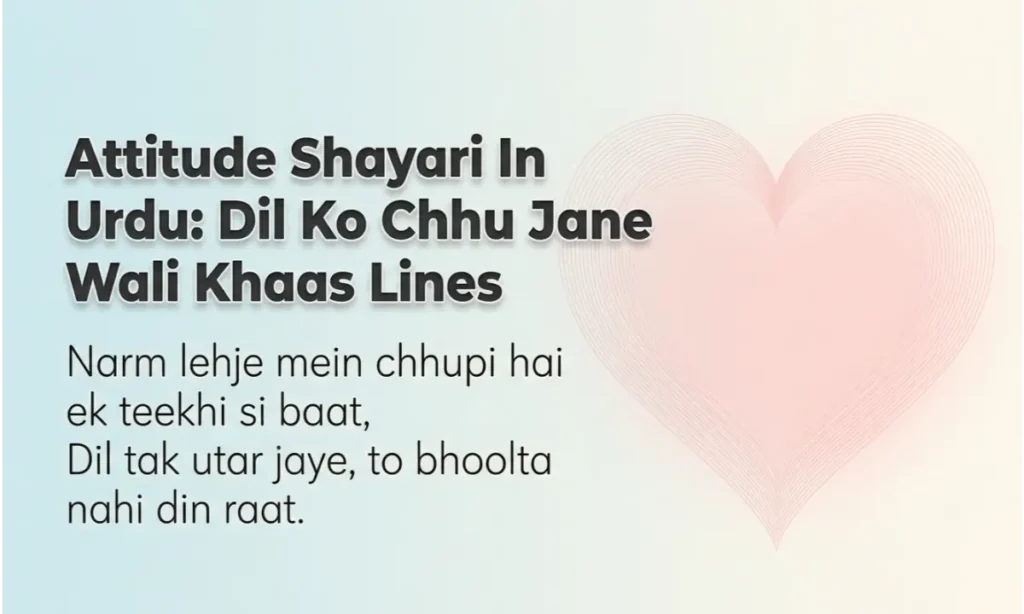 Attitude Shayari In Urdu Dil Ko Chhu Jane Wali Khaas Lines
