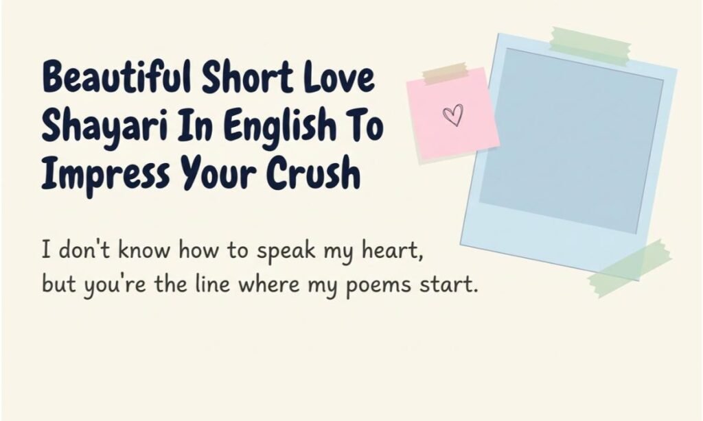 Beautiful Short Love Shayari In English To Impress Your Crush