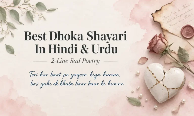 Best Dhoka Shayari In Hindi & Urdu 2 Line Sad Poetry