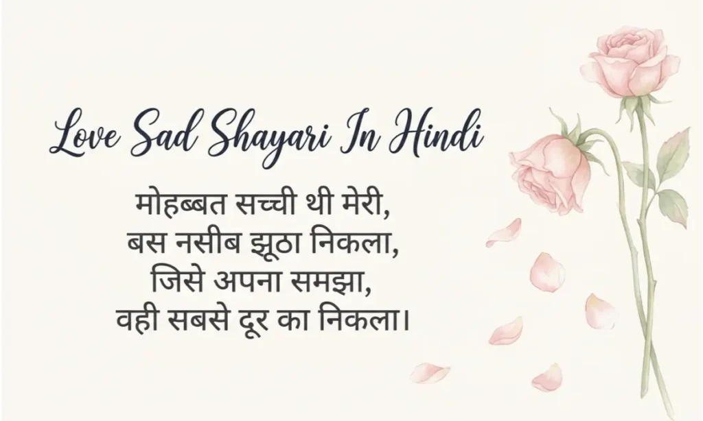 Love Sad Shayari In Hindi