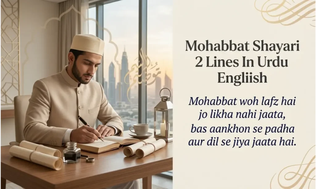 Mohabbat Shayari 2 Lines In Urdu English