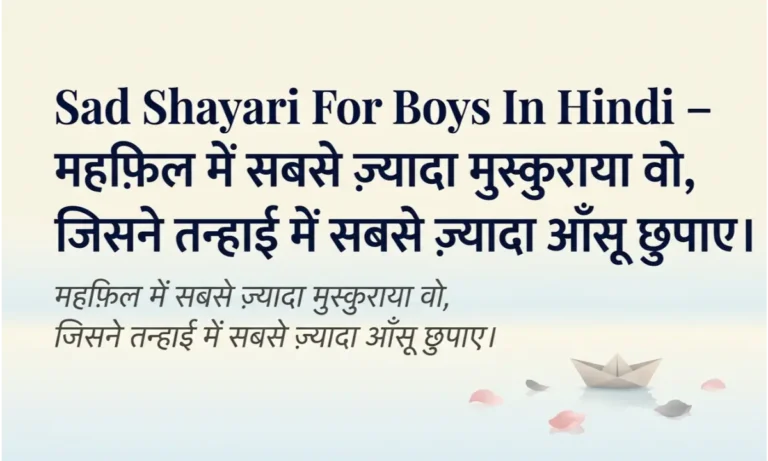 Sad Shayari For Boys In Hindi – लड़कों की ज़िंदगी और तन्हाई पर शायरी