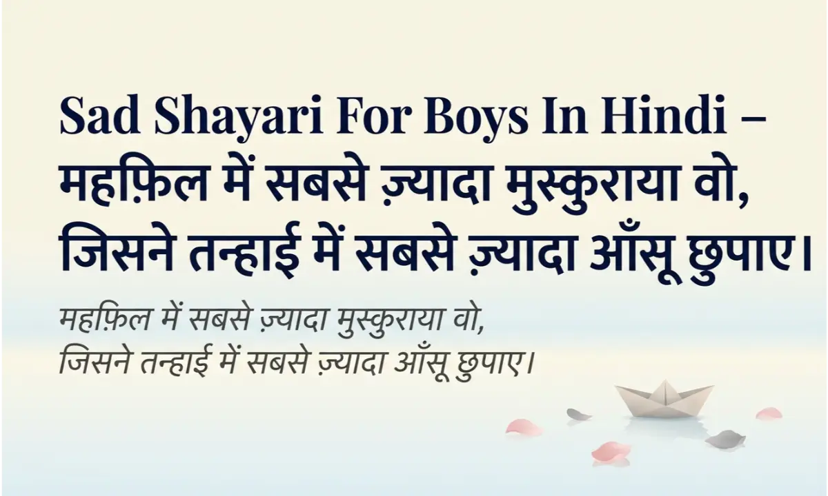 Sad Shayari For Boys In Hindi – लड़कों की ज़िंदगी और तन्हाई पर शायरी