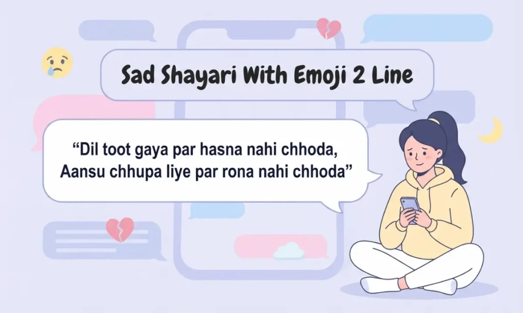 Sad Shayari With Emoji 2 Line