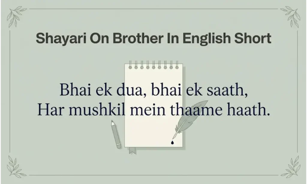 Shayari On Brother In English Short